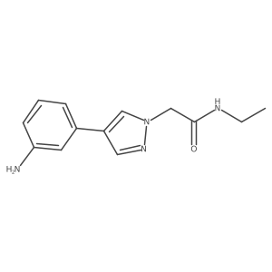 2-[4-(3-aminophenyl)-1H-pyrazol-1-yl]-N-ethylacetamide结构式