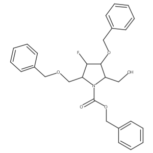 Benzyl (2S,3S,4S,5S)-3-(benzyloxy)-5-((benzyloxy)methyl)-4-fluoro-2-(hydroxymethyl)pyrrolidine-1-carboxylate结构式