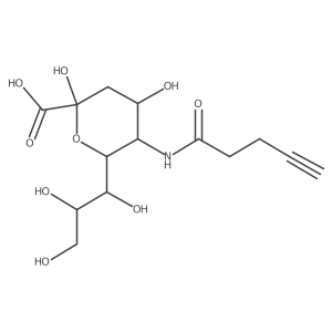 (2S,4S,5R,6R)-2,4-dihydroxy-5-(pent-4-ynoylamino)-6-[(1R,2R)-1,2,3-trihydroxypropyl]oxane-2-carboxylic acid Structure