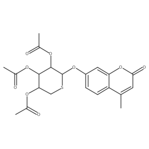 (2R,3R,4S,5S)-2-((4-methyl-2-oxo-2H-chromen-7-yl)oxy)tetrahydro-2H-thiopyran-3,4,5-triyl triacetate结构式