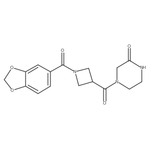 4-(1-(Benzo[d][1,3]dioxole-5-carbonyl)azetidine-3-carbonyl)piperazin-2-one Structure