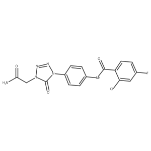 N-(4-(4-(2-amino-2-oxoethyl)-5-oxo-4,5-dihydro-1H-tetrazol-1-yl)phenyl)-2-chloro-4-fluorobenzamide结构式