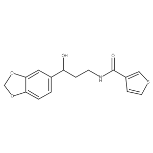 N-(3-(benzo[d][1,3]dioxol-5-yl)-3-hydroxypropyl)thiophene-3-carboxamide结构式