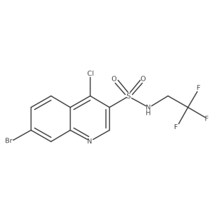 7-Bromo-4-chloro-N-(2,2,2-trifluoroethyl)-3-quinolinesulfonamide结构式