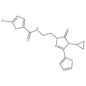 5-bromo-N-(2-(4-cyclopropyl-5-oxo-3-(thiophen-2-yl)-4,5-dihydro-1H-1,2,4-triazol-1-yl)ethyl)furan-2-carboxamide Structure