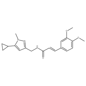 (E)-N-((5-cyclopropyl-1-methyl-1H-pyrazol-3-yl)methyl)-3-(3,4-dimethoxyphenyl)acrylamide结构式