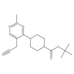 Tert-butyl 4-(5-(cyanomethyl)-2-methylpyrimidin-4-yl)piperidine-1-carboxylate结构式