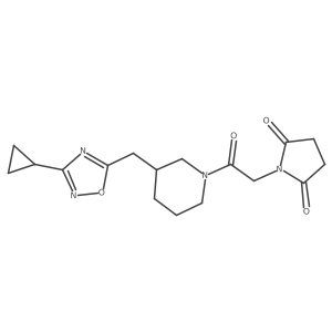 1-(2-(3-((3-Cyclopropyl-1,2,4-oxadiazol-5-yl)methyl)piperidin-1-yl)-2-oxoethyl)pyrrolidine-2,5-dione Structure