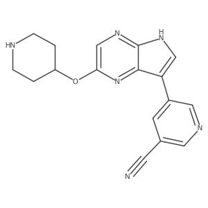 5-[2-(4-Piperidinyloxy)-5H-pyrrolo[2,3-b]pyrazin-7-yl]-3-pyridinecarbonitrile Structure