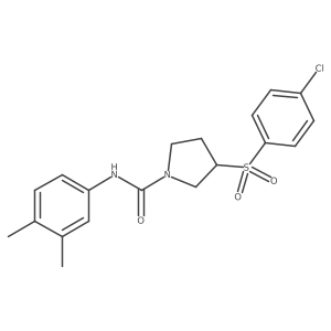 3-((4-chlorophenyl)sulfonyl)-N-(3,4-dimethylphenyl)pyrrolidine-1-carboxamide Structure