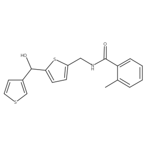 N-((5-(hydroxy(thiophen-3-yl)methyl)thiophen-2-yl)methyl)-2-methylbenzamide结构式