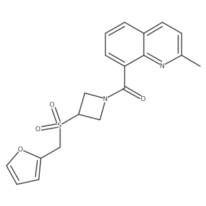 (3-((Furan-2-ylmethyl)sulfonyl)azetidin-1-yl)(2-methylquinolin-8-yl)methanone结构式