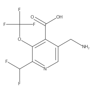 4-Pyridinecarboxylic acid, 5-(aminomethyl)-2-(difluoromethyl)-3-(trifluoromethoxy)-结构式