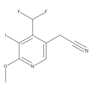 2-(4-(Difluoromethyl)-5-iodo-6-methoxypyridin-3-yl)acetonitrile结构式