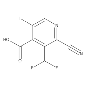 2-Cyano-3-(difluoromethyl)-5-iodoisonicotinic acid结构式