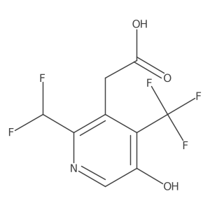2-(Difluoromethyl)-5-hydroxy-4-(trifluoromethyl)pyridine-3-acetic acid结构式