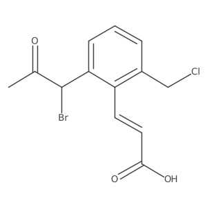 CC(=O)C(Br)c1cccc(CCl)c1C=CC(=O)O结构式