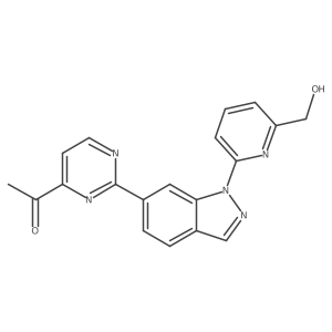 1-[2-[1-[6-(Hydroxymethyl)-2-pyridinyl]-1H-indazol-6-yl]-4-pyrimidinyl]ethanone结构式
