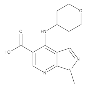 1-Methyl-4-(oxan-4-ylamino)pyrazolo[3,4-b]pyridine-5-carboxylic acid结构式