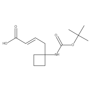 (2E)-4-(1-(tert-Butoxycarbonylamino)cyclobutyl)but-2-enoic acid结构式