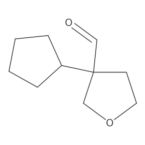 3-Cyclopentyloxolane-3-carbaldehyde结构式