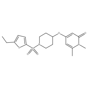 4-((1-((5-ethylthiophen-2-yl)sulfonyl)piperidin-4-yl)oxy)-1,6-dimethylpyridin-2(1H)-one Structure