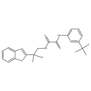 N1-(2-(benzofuran-2-yl)-2-hydroxypropyl)-N2-(3-(trifluoromethyl)phenyl)oxalamide结构式