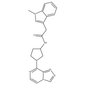 N-(1-([1,2,4]triazolo[4,3-a]pyrazin-8-yl)pyrrolidin-3-yl)-2-(1-methyl-1H-indol-3-yl)acetamide结构式