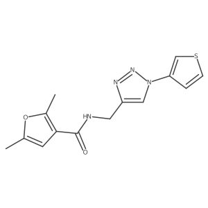 2,5-dimethyl-N-((1-(thiophen-3-yl)-1H-1,2,3-triazol-4-yl)methyl)furan-3-carboxamide Structure