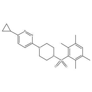 3-Cyclopropyl-6-(4-((2,3,5,6-tetramethylphenyl)sulfonyl)piperazin-1-yl)pyridazine Structure
