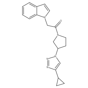1-(3-(4-cyclopropyl-1H-1,2,3-triazol-1-yl)pyrrolidin-1-yl)-2-(1H-indol-1-yl)ethanone结构式