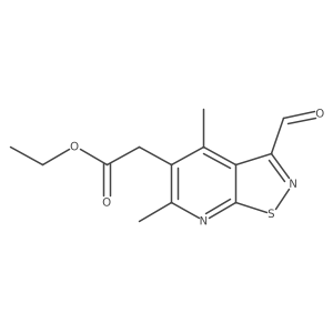 Ethyl 2-{3-formyl-4,6-dimethyl-[1,2]thiazolo[5,4-b]pyridin-5-yl}acetate Structure