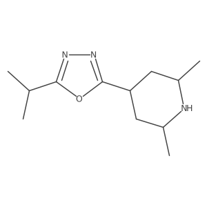 2,6-Dimethyl-4-[5-(propan-2-yl)-1,3,4-oxadiazol-2-yl]piperidine结构式