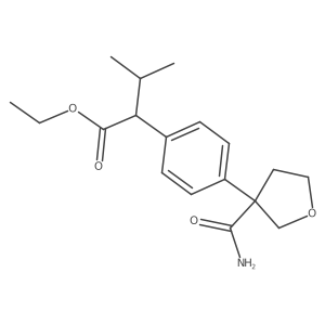 Ethyl 2-(4-(3-carbamoyltetrahydrofuran-3-yl)phenyl)-3-methylbutanoate结构式