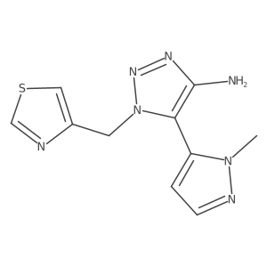 5-(1-methyl-1H-pyrazol-5-yl)-1-[(1,3-thiazol-4-yl)methyl]-1H-1,2,3-triazol-4-amine结构式