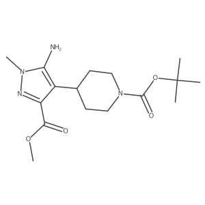 tert-butyl 4-[5-amino-3-(methoxycarbonyl)-1-methyl-1H-pyrazol-4-yl]piperidine-1-carboxylate结构式