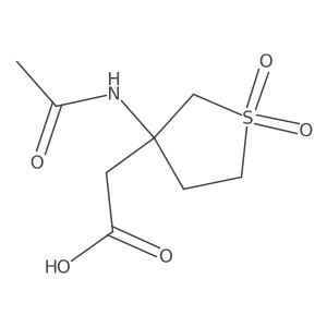 2-(3-Acetamido-1,1-dioxo-1lambda6-thiolan-3-yl)acetic acid Structure
