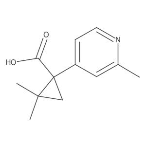 2,2-Dimethyl-1-(2-methylpyridin-4-yl)cyclopropane-1-carboxylic acid结构式