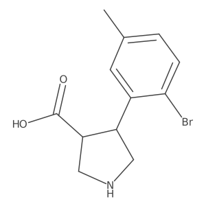 4-(2-Bromo-5-methylphenyl)pyrrolidine-3-carboxylic acid结构式