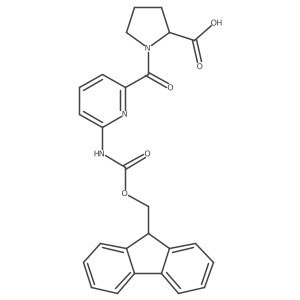 (2S)-1-[6-({[(9H-fluoren-9-yl)methoxy]carbonyl}amino)pyridine-2-carbonyl]pyrrolidine-2-carboxylic acid结构式