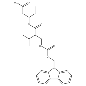 (3R)-3-{2-[({[(9H-fluoren-9-yl)methoxy]carbonyl}amino)methyl]-3-methylbutanamido}pentanoic acid结构式