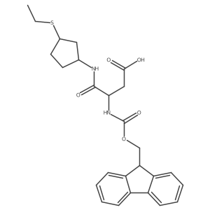 3-{[3-(ethylsulfanyl)cyclopentyl]carbamoyl}-3-({[(9H-fluoren-9-yl)methoxy]carbonyl}amino)propanoic acid结构式