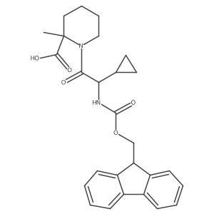 1-[2-cyclopropyl-2-({[(9H-fluoren-9-yl)methoxy]carbonyl}amino)acetyl]-2-methylpiperidine-2-carboxylic acid结构式