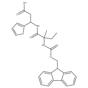 3-[2-({[(9H-fluoren-9-yl)methoxy]carbonyl}amino)-2-methylbutanamido]-3-(thiophen-2-yl)propanoic acid结构式