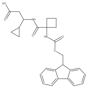 3-cyclopropyl-3-{[1-({[(9H-fluoren-9-yl)methoxy]carbonyl}amino)cyclobutyl]formamido}propanoic acid结构式