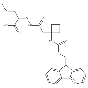 2-({2-[1-({[(9H-fluoren-9-yl)methoxy]carbonyl}amino)cyclobutyl]acetamido}oxy)-3-methoxypropanoic acid结构式