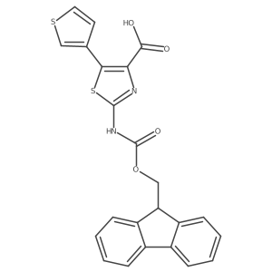 2-({[(9H-fluoren-9-yl)methoxy]carbonyl}amino)-5-(thiophen-3-yl)-1,3-thiazole-4-carboxylic acid结构式