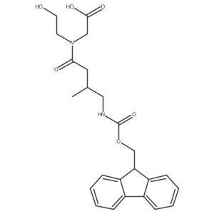 2-[4-({[(9H-fluoren-9-yl)methoxy]carbonyl}amino)-N-(2-hydroxyethyl)-3-methylbutanamido]acetic acid结构式