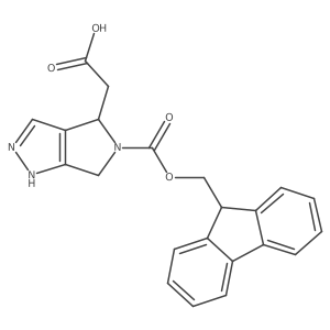2-{5-[(9H-fluoren-9-ylmethoxy)carbonyl]-2H,4H,5H,6H-pyrrolo[3,4-c]pyrazol-4-yl}acetic acid结构式