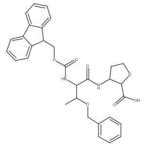 (2RS,3SR)-3-[(2R,3S)-3-(benzyloxy)-2-({[(9H-fluoren-9-yl)methoxy]carbonyl}amino)butanamido]oxolane-2-carboxylic acid Structure
